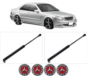 Set 2 amortizoare portbagaj haion MERCEDES-BENZ S-CLASS (W220, V220) din 1998-2005, 2 bucati, KROSNO, 4 stickere auto MERCEDES-BENZ v3511