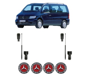 Set 2 amortizoare portbagaj haion MERCEDES-BENZ V-CLASS Van (638/2) din 1996-2003, 2 bucati, MAGNUM TECHNOLOGY, 4 stickere auto MERCEDES-BENZ v5851