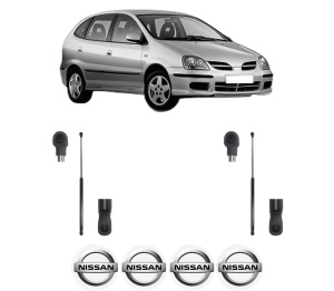 Set 2 amortizoare portbagaj haion NISSAN ALMERA TINO (V10) din 2000-2006, 2 bucati, MAGNUM TECHNOLOGY, 4 stickere auto NISSAN v4591