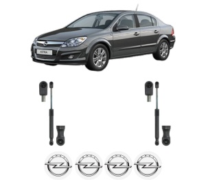 Set 2 amortizoare portbagaj haion OPEL ASTRA H Saloon (A04) din 2007-2014, 2 bucati, KROSNO, 4 stickere auto OPEL v751