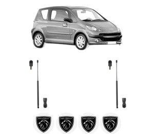 Set 2 amortizoare portbagaj haion PEUGEOT 1007 (KM_) din 2005-2007, 2 bucati, KROSNO, 4 stickere auto PEUGEOT v4891