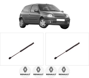 Set 2 amortizoare portbagaj haion RENAULT CLIO II (BB_, CB_) din 1998-2016, 2 bucati, KROSNO, 4 stickere auto RENAULT v6691