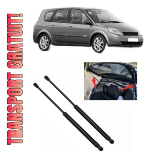Set 2 amortizoare portbagaj haion RENAULT GRAND SCENIC II (JM0/1_) din 2006-2008, 2 bucati, MAGNUM TECHNOLOGY, 4 stickere auto RENAULT