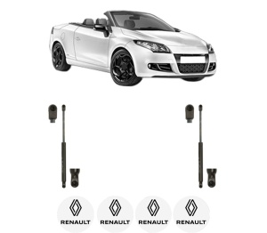 Set 2 amortizoare portbagaj haion RENAULT MEGANE CC (EZ0/1_) din 2010-2015, 2 bucati, KROSNO, 4 stickere auto RENAULT v1416