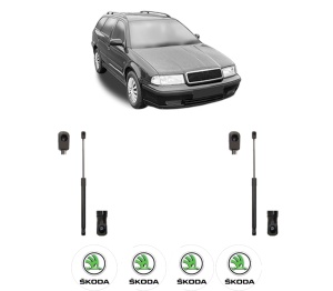 Set 2 amortizoare portbagaj haion SKODA OCTAVIA I Estate Van (1U5) din 2000-2010, 2 bucati, MAGNUM TECHNOLOGY, 4 stickere auto SKODA v3036