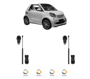 Set 2 amortizoare portbagaj haion SMART FORTWO Convertible (453) din 2015-2017, 2 bucati, MAGNUM TECHNOLOGY, 4 stickere auto SMART v4951