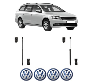 Set 2 amortizoare portbagaj haion Volkswagen PASSAT B7 Variant (365) din 2010-2015, 2 bucati, MAGNUM TECHNOLOGY, 4 stickere auto Volkswagen v5431