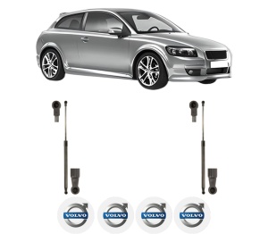 Set 2 amortizoare portbagaj haion VOLVO C30 (533) din 2006-2012, 2 bucati, KROSNO, 4 stickere auto VOLVO v1351