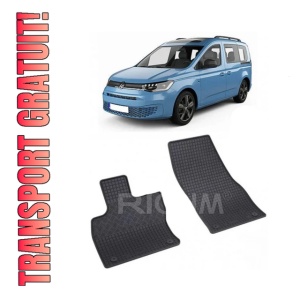 Set 2 covorase Volkswagen Caddy 2M 2021-prezent, din cauciuc 100%, compatibile cu autoturismul Volkswagen Caddy