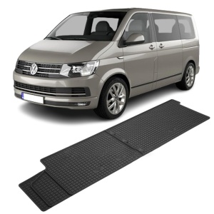 Set 2 covorase Volkswagen T6 Transporter/Caravelle 2015-2019, Randul 2 din cauciuc 100%, compatibile cu autoturismul Volkswagen v5669