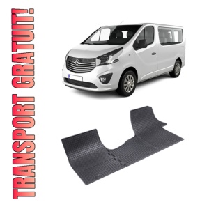 Set 3 covorase Opel Vivaro 3M 2014-2019, din cauciuc 100%, compatibile cu autoturismul OPEL Vivaro