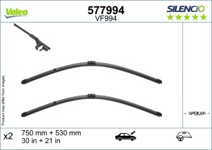 Set 3 stergatoare BMW Seria i3 (I01) din 2013, pentru parbriz si luneta fata si spate auto, Valeo Silencio, din cauciuc siliconat rezistent, 4 Stickere Auto BMW v15281
