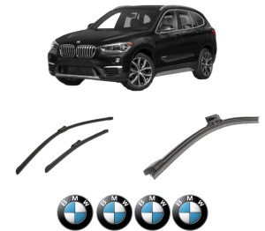 Set 3 stergatoare BMW Seria X1 (F48) din 2014-2022, pentru parbriz si luneta fata si spate auto, Bosch Aerotwin-Aerotwin, din cauciuc siliconat rezistent, 4 Stickere Auto BMW - Img 2