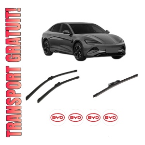 Set 3 stergatoare BYD SEAL U din 2024, pentru parbriz si luneta fata si spate auto, Bosch Aerotwin-Aerotwin, din cauciuc siliconat rezistent, 4 Stickere Auto BYD