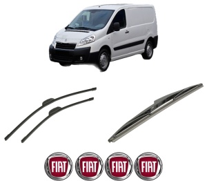 Set 3 stergatoare FIAT SCUDO Van (270_, 272_) din 2007-2016, pentru parbriz si luneta fata si spate auto, Bosch Twin-Aerotwin Retrofit, din cauciuc siliconat rezistent, 4 Stickere Auto FIAT - Img 2