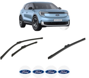 Set 3 stergatoare FORD USA EXPLORER (CX740) din 2024, pentru parbriz si luneta fata si spate auto, Bosch Aerotwin-Aerotwin, din cauciuc siliconat rezistent, 4 Stickere Auto FORD USA - Img 2