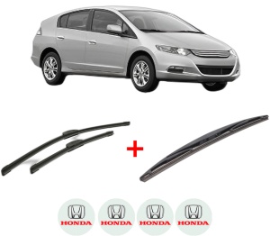 Set 3 stergatoare HONDA INSIGHT (ZE_) din 2009, pentru parbriz si luneta fata si spate auto, Bosch Twin, din cauciuc siliconat rezistent, 4 Stickere Auto HONDA v4104