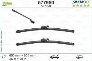 Set 3 stergatoare JAGUAR E-PACE (X540) din 2017, pentru parbriz si luneta fata si spate auto, Valeo Silencio, din cauciuc siliconat rezistent, 4 Stickere Auto JAGUAR v11862