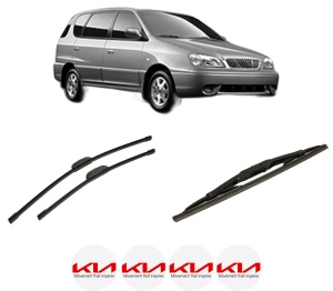 Set 3 stergatoare KIA CARENS I MPV (FC, FJ) din 2000-2007, pentru parbriz si luneta fata si spate auto, Bosch Twin-Aerotwin Retrofit, din cauciuc siliconat rezistent, 4 Stickere Auto KIA - Img 2