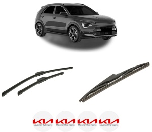 Set 3 stergatoare KIA NIRO II (SG2) din 2022-2024, pentru parbriz si luneta fata si spate auto, Bosch Twin-Aerotwin Retrofit, din cauciuc siliconat rezistent, 4 Stickere Auto KIA - Img 2
