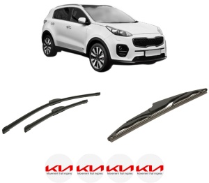 Set 3 stergatoare KIA SPORTAGE IV VAN (QL, QLE) din 2018, pentru parbriz si luneta fata si spate auto, Bosch Twin-Aerotwin Retrofit, din cauciuc siliconat rezistent, 4 Stickere Auto KIA - Img 2