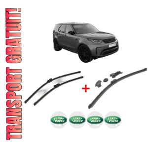 Set 3 stergatoare LAND ROVER DISCOVERY V (L462) din 2016, pentru parbriz si luneta fata si spate auto, Valeo HydroConnect, din cauciuc siliconat rezistent, 4 Stickere Auto LAND ROVER