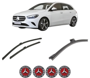 Set 3 stergatoare MERCEDES-BENZ B-CLASS Sports Tourer (W247) din 2018-2021, pentru parbriz si luneta fata si spate auto, Bosch Aerotwin-Aerotwin, din cauciuc siliconat rezistent, 4 Stickere Auto MERCEDES-BENZ - Img 2