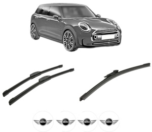 Set 3 stergatoare MINI MINI CLUBMAN (R55) din 2007-2014, pentru parbriz si luneta fata si spate auto, Bosch Aerotwin-Aerotwin Retrofit, din cauciuc siliconat rezistent, 4 Stickere Auto MINI - Img 2