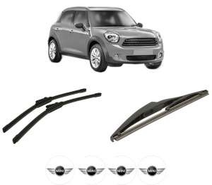 Set 3 stergatoare MINI MINI COUNTRYMAN (R60) din 2010-2016, pentru parbriz si luneta fata si spate auto, Bosch Twin-Aerotwin, din cauciuc siliconat rezistent, 4 Stickere Auto MINI - Img 2