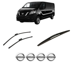 Set 3 stergatoare NISSAN NV300 Kombi (X82) din 2016-2021, pentru parbriz si luneta fata si spate auto, Bosch Twin-Aerotwin Multi, din cauciuc siliconat rezistent, 4 Stickere Auto NISSAN - Img 2