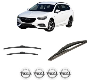 Set 3 stergatoare OPEL INSIGNIA B Sports Tourer (Z18) din 2017-2020, pentru parbriz si luneta fata si spate auto, Bosch Twin-Aerotwin, din cauciuc siliconat rezistent, 4 Stickere Auto OPEL - Img 2
