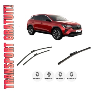 Set 3 stergatoare RENAULT AUSTRAL din 2022, pentru parbriz si luneta fata si spate auto, Bosch Aerotwin-Aerotwin, din cauciuc siliconat rezistent, 4 Stickere Auto RENAULT