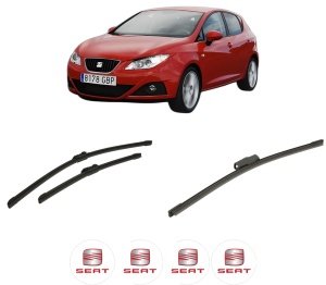 Set 3 stergatoare SEAT IBIZA IV Hatchback Van (6J1) din 2008-2015, pentru parbriz si luneta fata si spate auto, Bosch Aerotwin-Aerotwin, din cauciuc siliconat rezistent, 4 Stickere Auto SEAT - Img 2