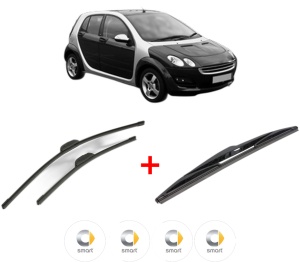 Set 3 stergatoare SMART FORFOUR (454) din 2004 - 2006, pentru parbriz si luneta fata si spate auto, Bosch Twin, din cauciuc siliconat rezistent, 4 Stickere Auto SMART v8369