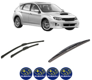 Set 3 stergatoare SUBARU IMPREZA Hatchback (GP_) din 2011-2016, pentru parbriz si luneta fata si spate auto, Bosch Twin-Aerotwin Retrofit, din cauciuc siliconat rezistent, 4 Stickere Auto SUBARU - Img 2