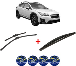 Set 3 stergatoare SUBARU XV (GT) din 2017, pentru parbriz si luneta fata si spate auto, Bosch Twin, din cauciuc siliconat rezistent, 4 Stickere Auto SUBARU v5609
