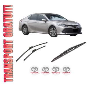 Set 3 stergatoare TOYOTA CAMRY Saloon (_V5_) din 2011-2018, pentru parbriz si luneta fata si spate auto, Bosch Twin-Aerotwin Retrofit, din cauciuc siliconat rezistent, 4 Stickere Auto TOYOTA
