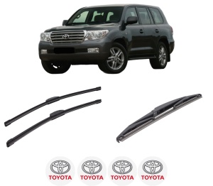 Set 3 stergatoare TOYOTA LAND CRUISER 200 (_J2_) din 2007-2015, pentru parbriz si luneta fata si spate auto, Bosch Twin-Aerotwin Retrofit, din cauciuc siliconat rezistent, 4 Stickere Auto TOYOTA - Img 2