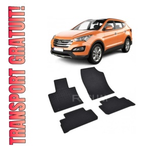 Set 4 covorase Hyundai Santa Fe 2021-prezent, din cauciuc 100%, compatibile cu autoturismul HYUNDAI Santa