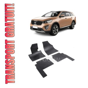Set 4 covorase Kia Sorento 5M 2009-2015, din cauciuc 100%, compatibile cu autoturismul KIA Sorento