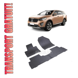 Set 4 covorase Kia Sorento 5M 2015-2020, din cauciuc 100%, compatibile cu autoturismul KIA Sorento