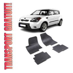Set 4 covorase Kia Soul 2009-2014, din cauciuc 100%, compatibile cu autoturismul KIA Soul