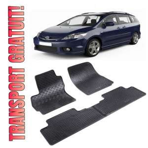 Set 4 covorase Mazda 5 5M 2006-2010, din cauciuc 100%, compatibile cu autoturismul MAZDA 5