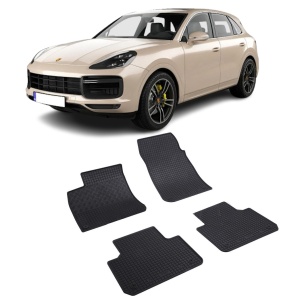 Set 4 covorase Porsche Cayenne 2018-prezent, din cauciuc 100%, compatibile cu autoturismul PORSCHE Cayenne v5303