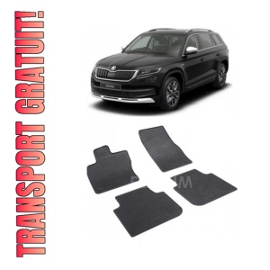 Set 4 covorase Skoda Kodiaq 2017-prezent, din cauciuc 100%, compatibile cu autoturismul SKODA Kodiaq