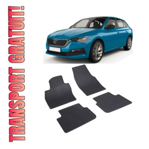 Set 4 covorase Skoda Scala 2019-prezent, din cauciuc 100%, compatibile cu autoturismul SKODA Scala