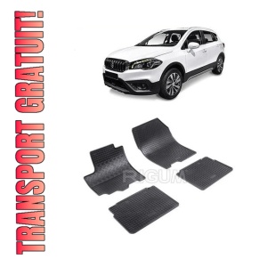 Set 4 covorase Suzuki Sx4 S-Cross 2013-2019, din cauciuc 100%, compatibile cu autoturismul SUZUKI SX4