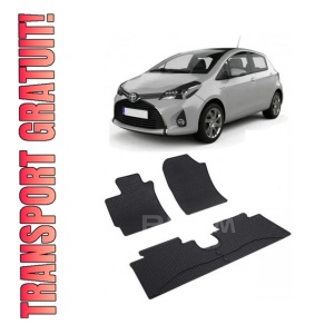 Set 4 covorase Toyota Yaris 2012-2020, din cauciuc 100%, compatibile cu autoturismul TOYOTA Yaris