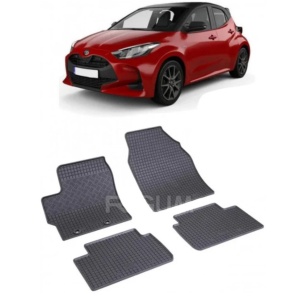 Set 4 covorase Toyota Yaris 2020-prezent, din cauciuc 100%, compatibile cu autoturismul TOYOTA Yaris v5753