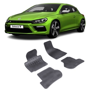 Set 4 covorase Volkswagen Scirocco 2008-2017, din cauciuc 100%, compatibile cu autoturismul Volkswagen Scirocco v5663